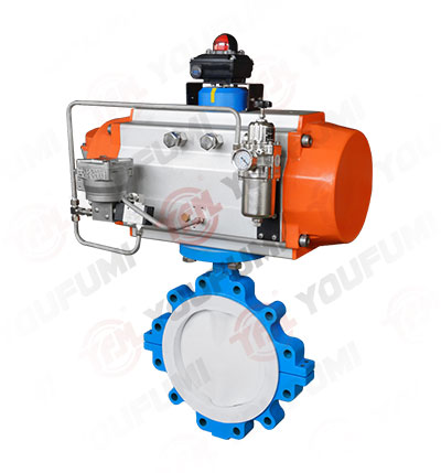 Pneumatic PTFE Lined Lug Type Control Butterfly Valve